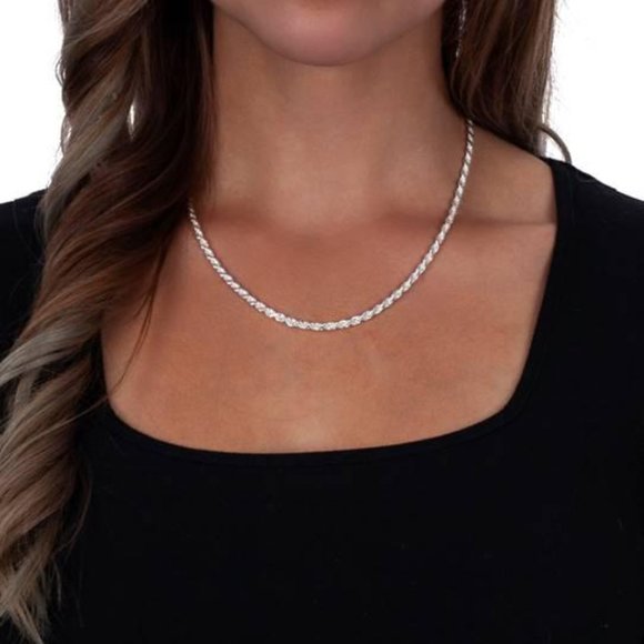 Fashion Jewelry Jewelry - 925 Silver Rope Chain Necklace 3mm 18" "New"